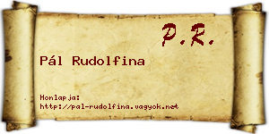 Pál Rudolfina névjegykártya